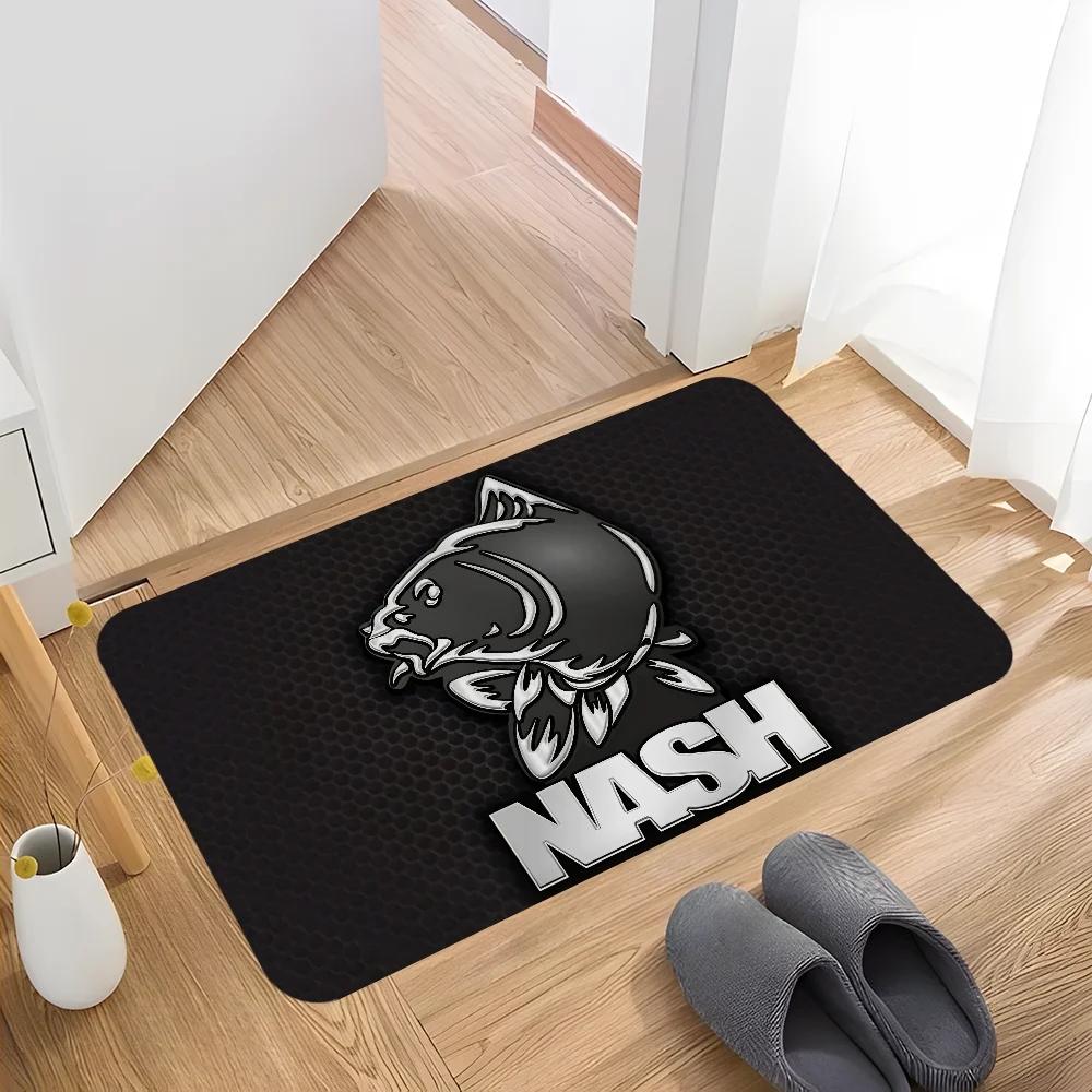 Nash Fishing Logo Floor Mat Bathroom Mat Kids Room Bedroom Decoration Balcony Anti-Slip Doormat Living Room Bedside Area Rugs