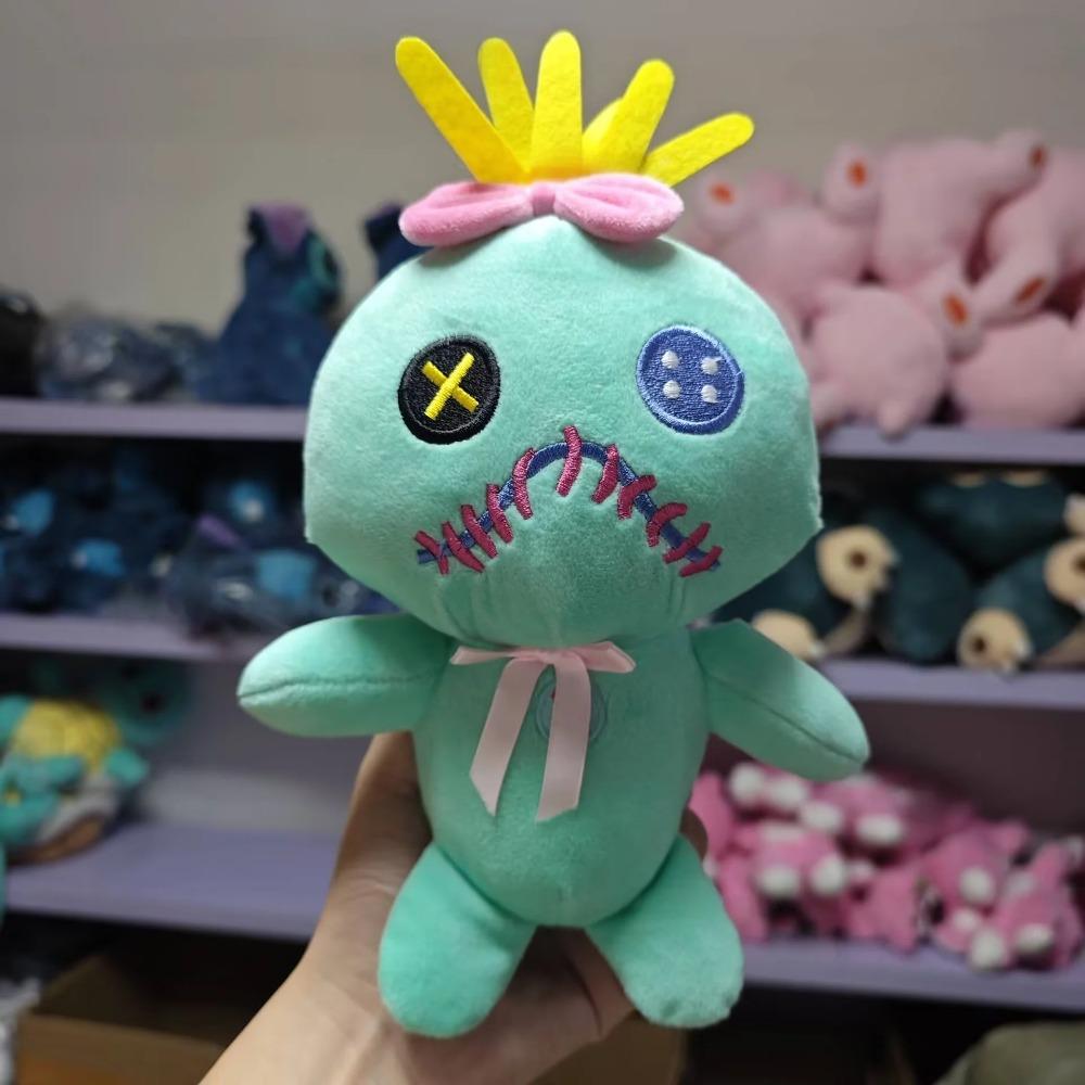 15/22cm Disney Scrump Plush Toys Pendant Cartoon Lilo and Stitch Plush Toys Soft Stuffed Kawaii Green Doll Xmas Gift For Boys