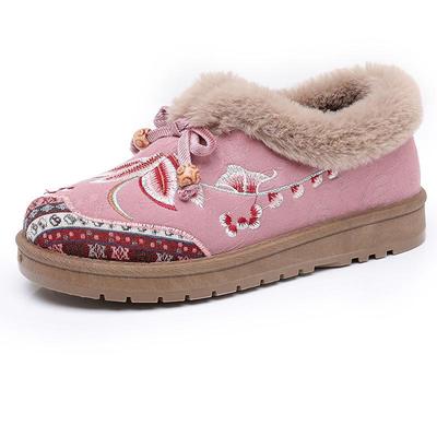 "Gemütliche Winterliche Ethno-Stil Bestickte Baumwollschuhe: Plüschig, Rutschfest und Langlebig"