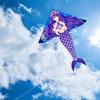 Weifang Hongyun Kite Children Cartoon Mermaid Kite New Triangle Light Breeze Flying Girl Goldfish Swallow 1.6m Mermaid [pink]