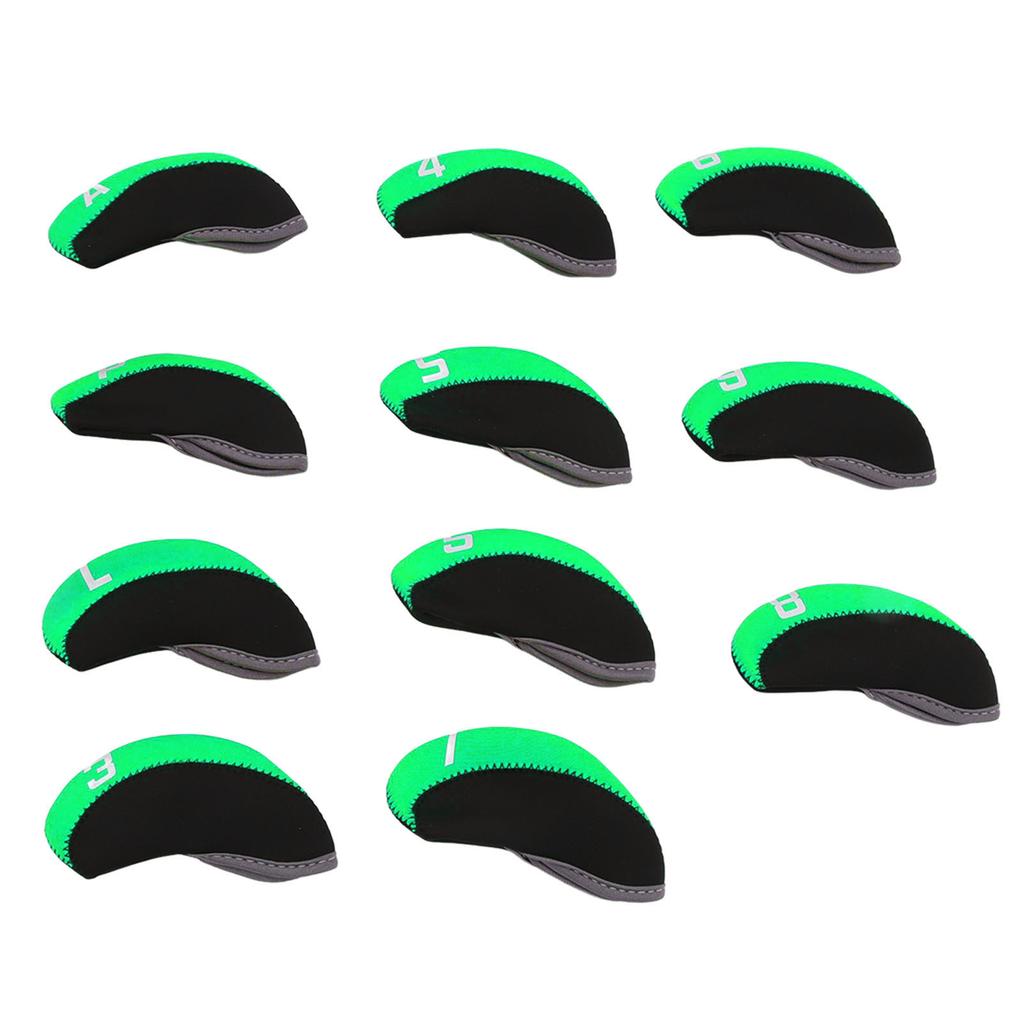 11PCS Golf Club Head Covers Neoprene Numbered Golf Club Head Protector for Outdoor Courts Green