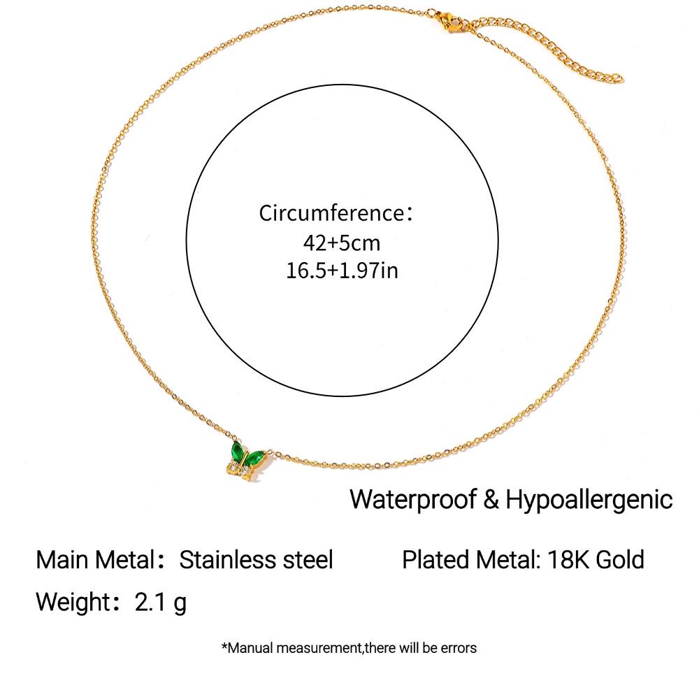 Женское ожерелье Yingtai из полированного 18-каратного золота - Нержавеющая и титановая сталь, Современный европейско-американский стиль, Высокое чувство популярности
