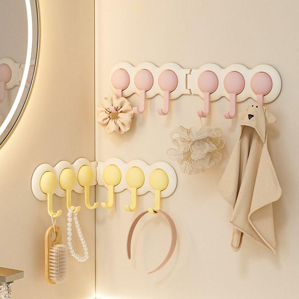 Rotating Row Hooks Self Adhesive Bathroom Hook New Wall Hook Hanger Corner Storage