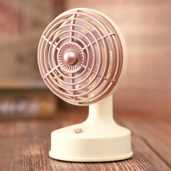 Mini Desk Fan USB Rechargeable Single Speed Personal Table Fan Adjustable 90 Degree Head Tilt Quiet Fan for Bedside Desktop