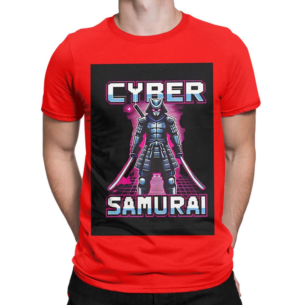Cyber Samurai Punk Poster Funny 100 Cotton TShirt Cyber Samurai Punk Tees Tops For Unisex