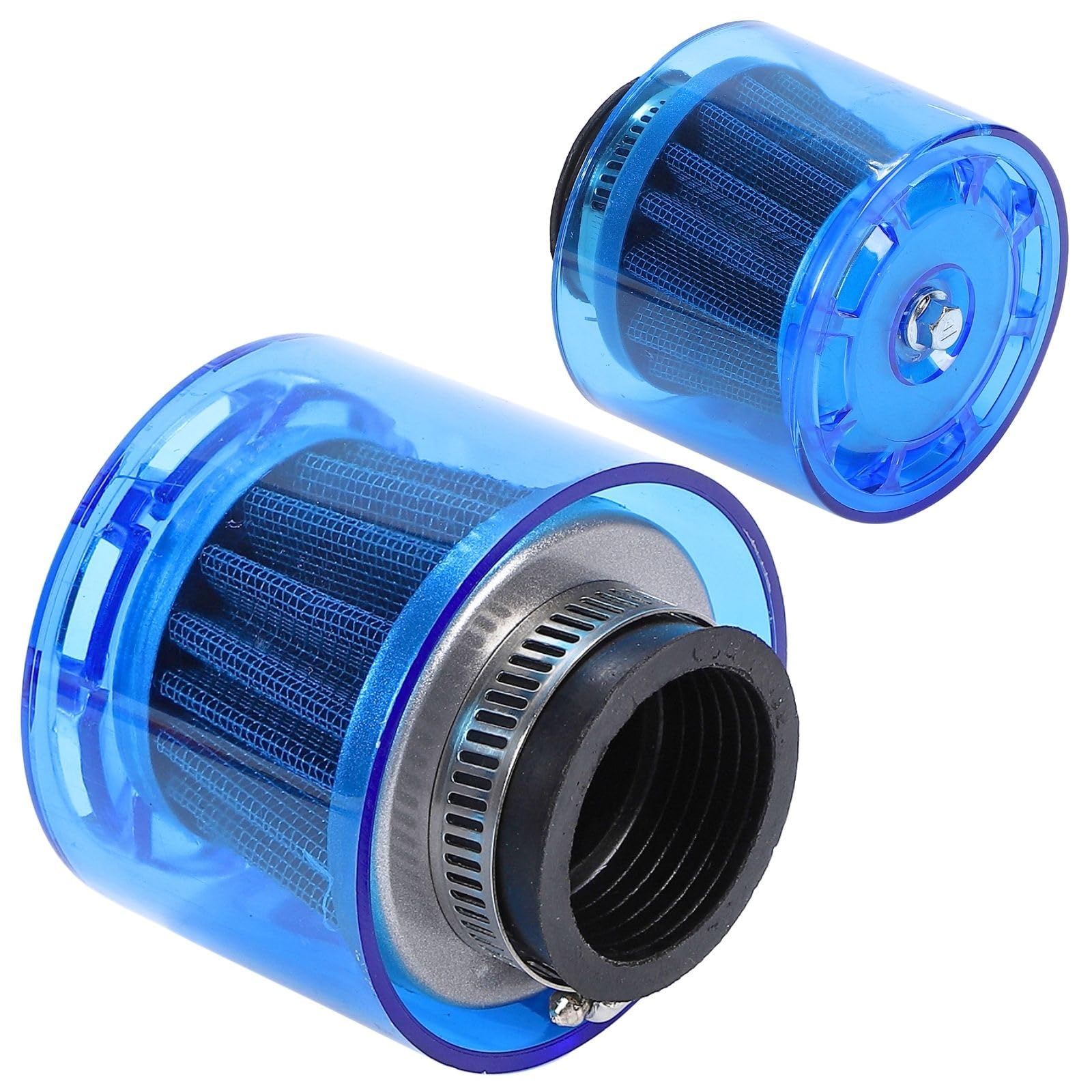 

CHASO Power Filter 28mm 28mm Air Filter with Cover for Rainy Weather Weatherproof Motorcycle Scooter Stainless Steel Blue Straight