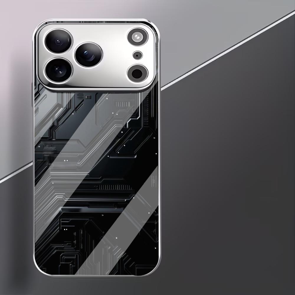 Mechanical feeling fashion phone cases carcasa Smartphone Glass Phone Case for iPhone 17 16 15 14 13 12 11pm Pro Plus fundas