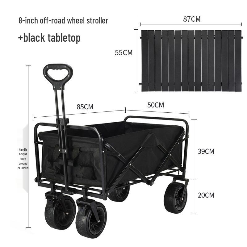 Collapsible Outdoor RV Camp Trolley - Compact Handcart for Express Delivery and Gathering Essentials