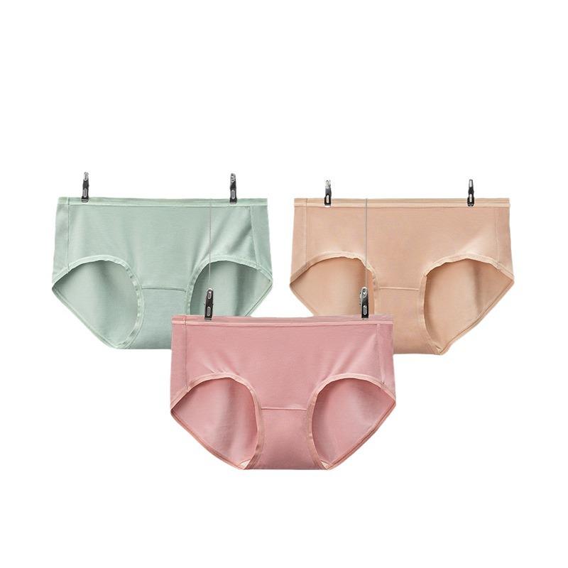 100% Cotton Modal Women's Underwear: 100-Pack, Antibacterial, Breathable, Silky Soft, Seamless Mid-Rise Triangle Briefs.