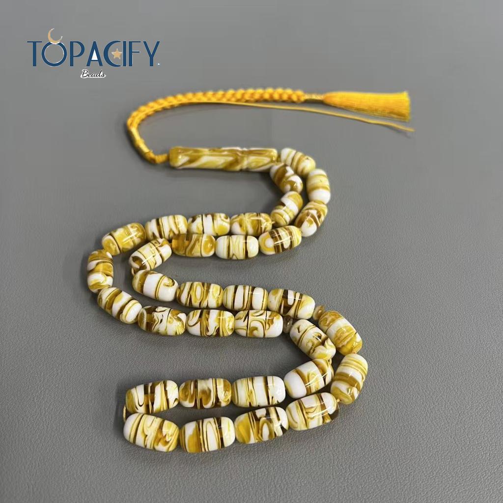 Beaded Bracelets Bangles Islamic Prayer Beads Tasbih Misbaha Acrylic Resin Amber Muslim Rosary Religious Jewelry