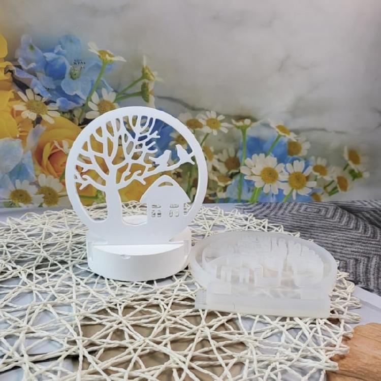 Mushroom House Candle Holder Molds Crafts Mould Love Tree Candlestick Silicone Moulds Castings Molds