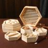 Wooden Hexagonal Steamer Cantonese Dim Sum Steamed Grid Multi-size Heat Resistant Household Pastry Steamer Kitchen Cookware Tool