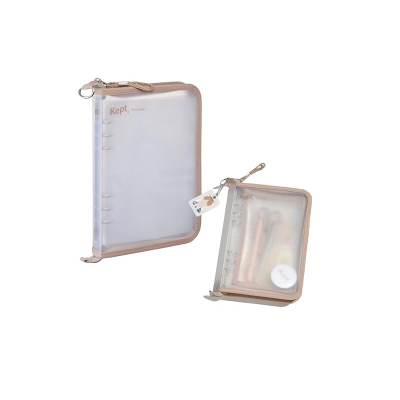 Raymay Fujii Kept Multi-Storage File Binder, 6-Hole, A5, Sand Beige KP52SB