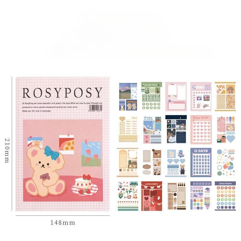 RosyPosy Soft Lifestyle, Magazine Book Handbook Material Book Sticker DIY Handbook Tools Decorative Sticker