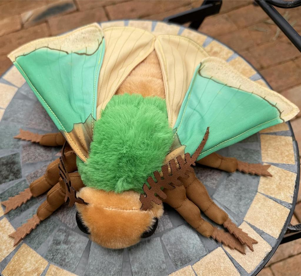 ZHONGXIN MADE Green Moth Plush Toy,Realistic Green Moth Stuffed Animal 11 Inch,Realistic Soft Large Moth Plush Model Toy,Unique Stuffed Animal Gift