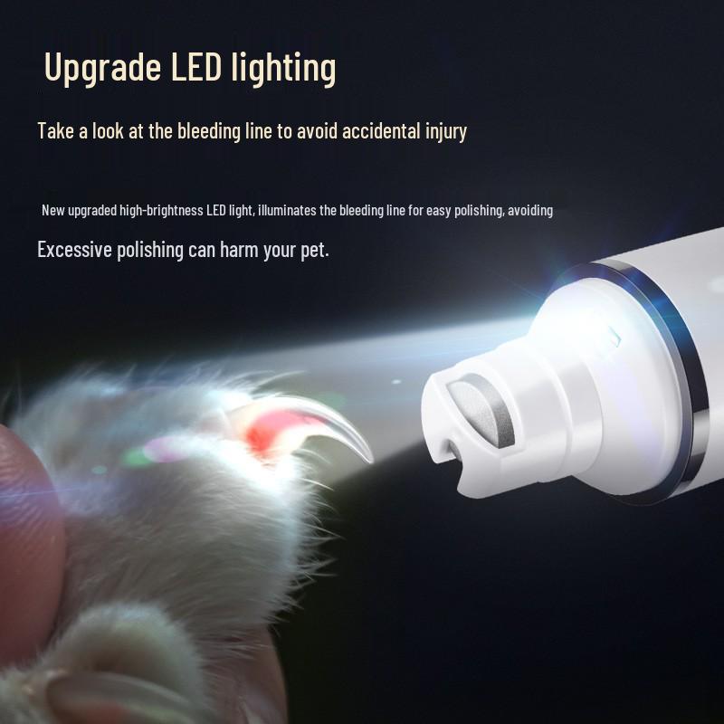 LED-Krallenschleifer für Haustiere - Leiser Elektrischer Schleifer für Katzen & Hunde mit Zubehör
