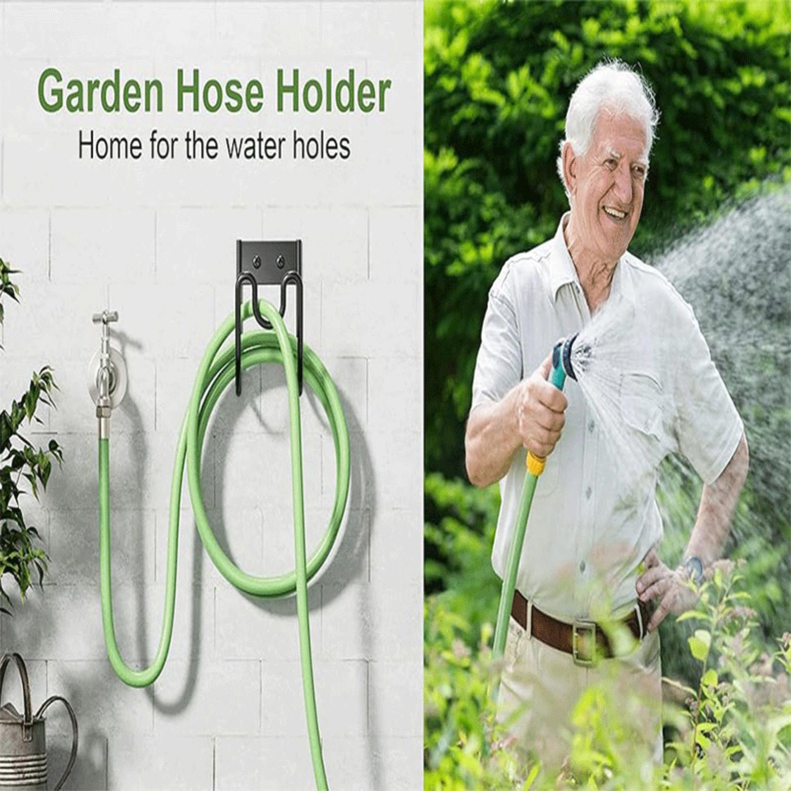 

Black Garden Hose Hook Wall Mount Hose Holder With Slots For Hose Extension Cords One Size