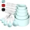 10-Piece Stainless Steel & Plastic Measuring Cups and Spoons Set - Essential Baking Utensils for Cake and Bread