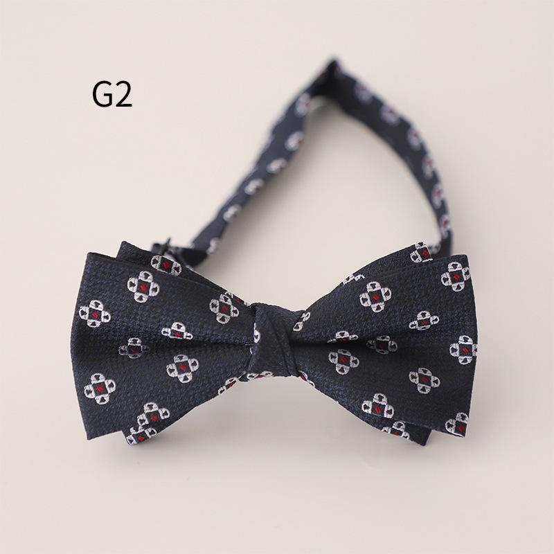 

Korean Retro Men s Formal Wear: Gentleman Wedding Host Striped Bow Tie