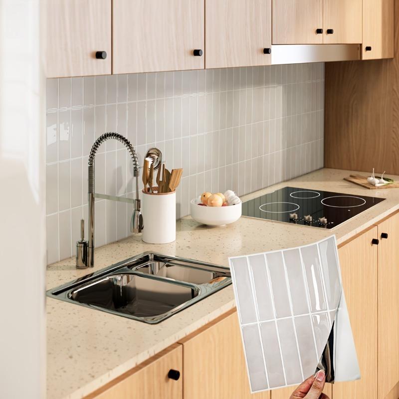 10 szt. Samoprzylepne płytki ścienne Odporne na ciepło Odklej i przyklej Backsplash kuchenny Wodoodporna naklejka na płytkę ścienną Łazienka Wystrój domu