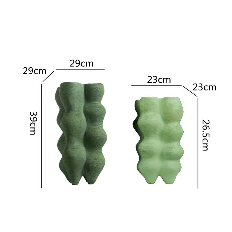 Creative Resin Vase Geometric Irregular Arc Ornaments Resin Craft Sculpture Flower Vase Handmade Art Furnishings Vases Pots