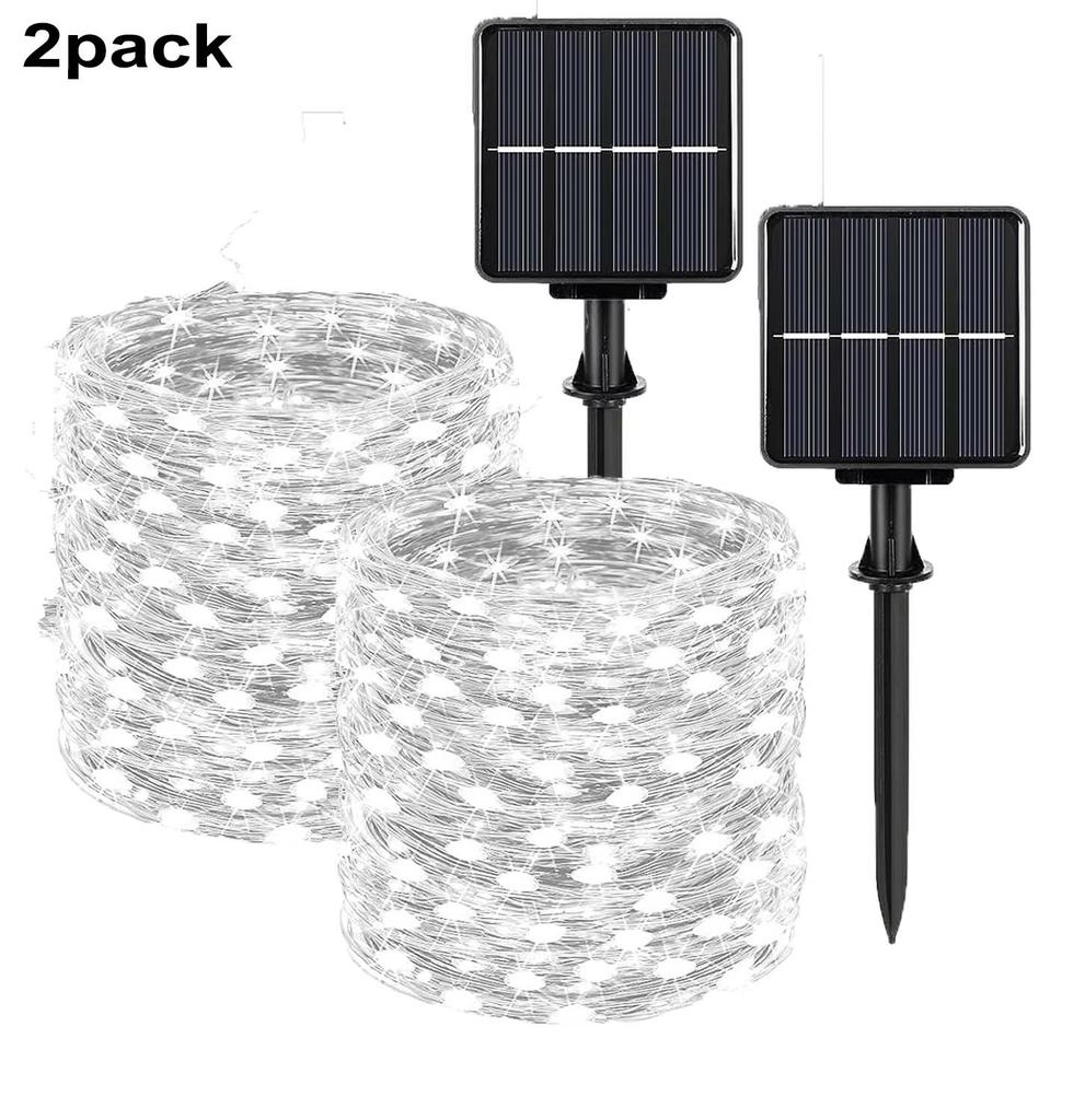 Pack of 4 Solar Fairy Lights Outdoor 400LED Fairy Lights Outdoor 8 Modes Copper Wire IP65 Warterproof for GardenPatio Yard Party