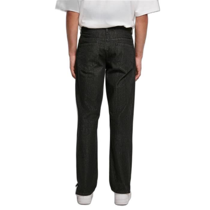 Rovné džíny s rozparkem - Urban Classics - Černé - Vysoký pas - 5 kapes - Pohodlné