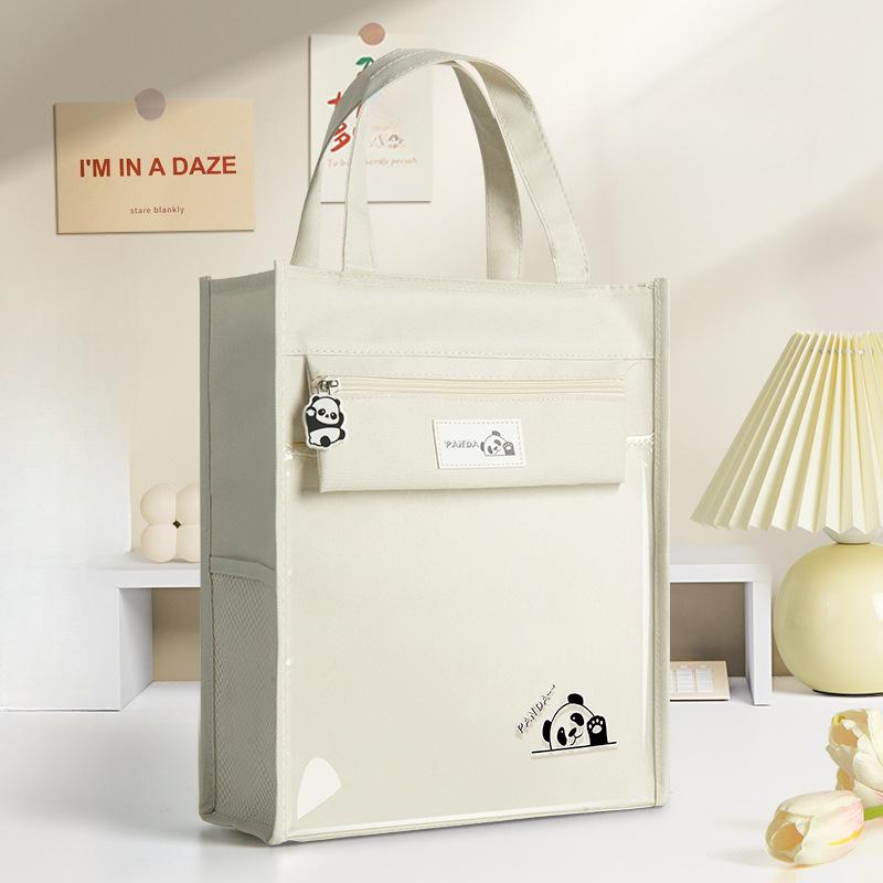 Korean Fashion Canvas Handbags Pretty Woman Cosmetic Bag Large Capacity Zipper Storage Bag Portable Shopping Bag