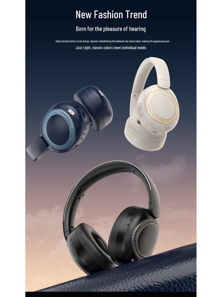 New Bluetooth Over-Ear Headset: Foldable, Rotating Design with Soft Large Earcups