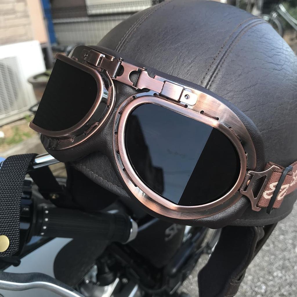 [ZCJSZP] New Retro Goggles Vintage Pilot Goggles Protective Gear Glasses Auto Bike Luther Cafe Scooter Eye Protect Supplies Upgrade