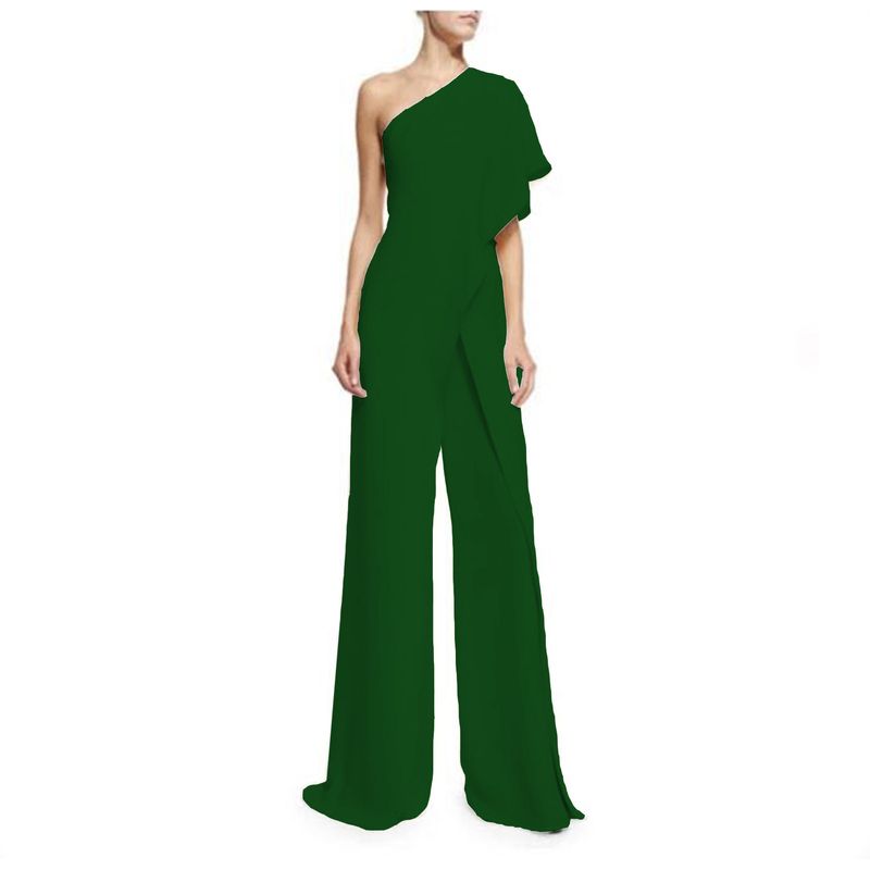 2022 European and American Leisure Sexy Sleeveless Sloping Shoulder Jumpsuit Casual One Shoulder Jumpsuit