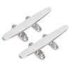 2Pcs 6in Boat Cleat 316 Stainless Steel Heavy Duty Flat Marine Grade Rope Cleat for Yacht Speedboat Cargo Ship