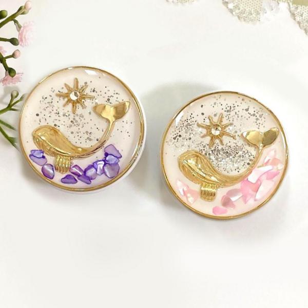 

Gayoung Dolphin cubic cell phone holder smart talk 2 types, purple + pink, 1 set