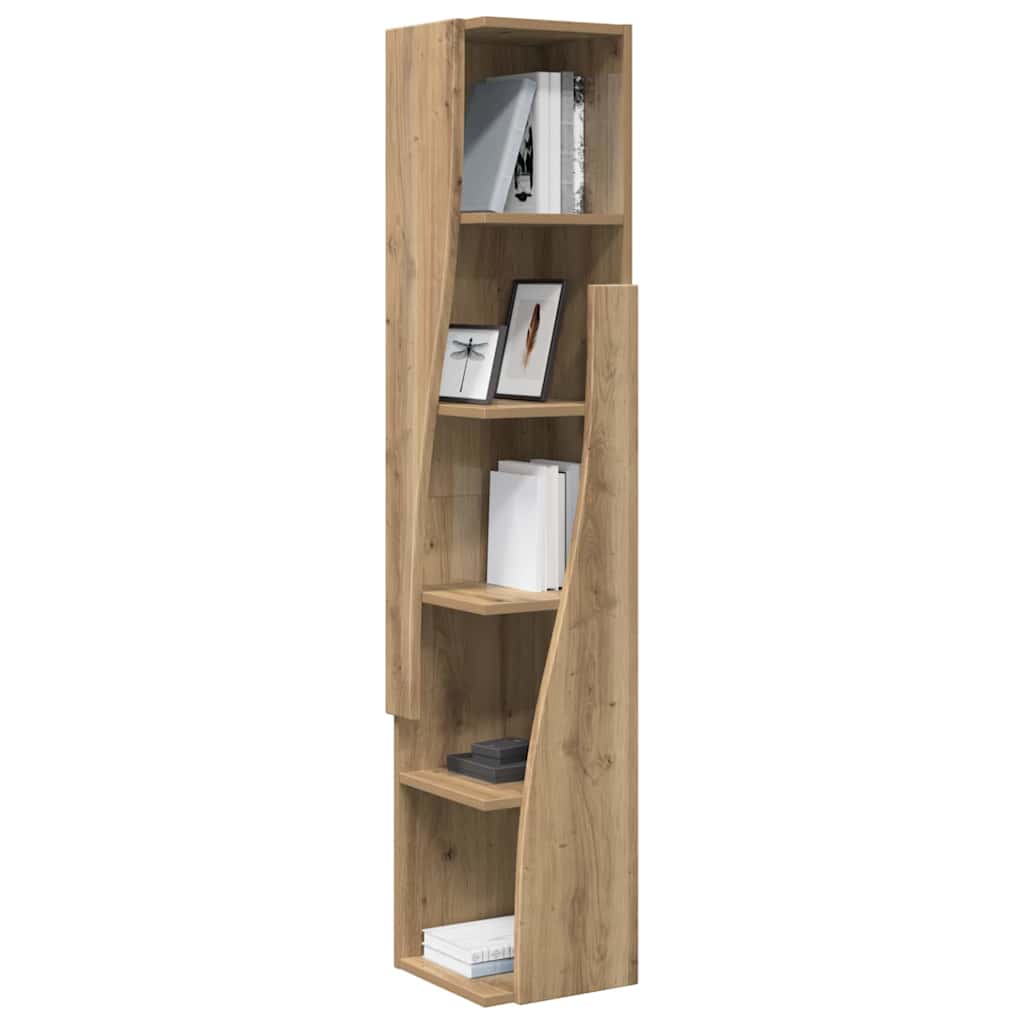 Artisan Oak Corner Cabinet 10.8 X 10.6 X 55.1 In (27.5 X 27 X 140 Cm) Particleboard