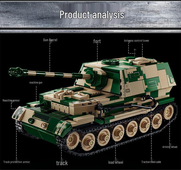 Le Yi 66051-72 Elephant Tank Destroyer IS2 Building Blocks for Kids