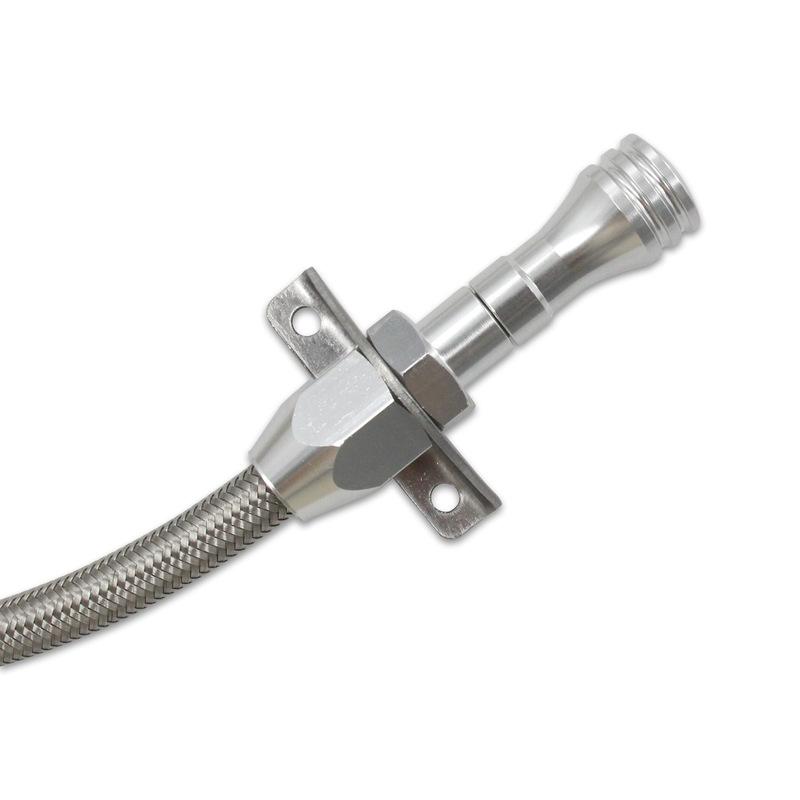 Mount Flexible Braided Transmission Dipstick Stainless Steel Tube For GM 4l80e 4l60e Chevy SBC BBC Th350 Th400 Turbo 700R4