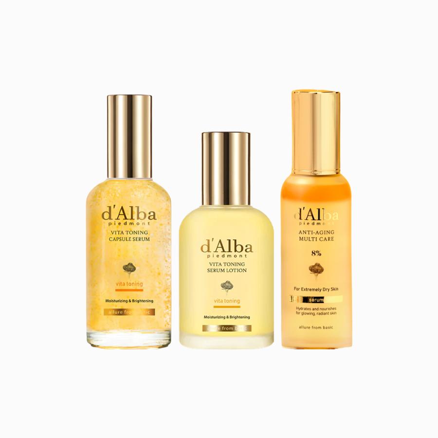 d'alba Anti-Aging Multi-Care 8% Serum + Vita Toning Capsule Serum + Lotion