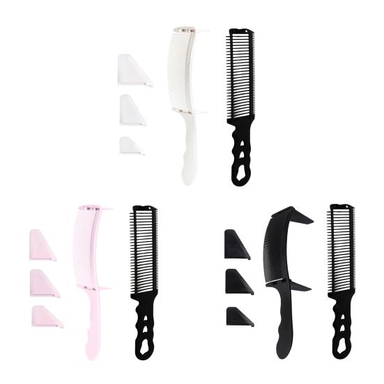 2 stk Barber Hårklipp Fade Kam Profesjonell Buet Plassering Blande Klippemaskin Kam Menn Kvinner Hårtrimmekam Frisørverktøy