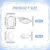 16Pcs 304 Stainless Steel Pendant Cabochon Settings Plain Edge Bezel Cups Oval with 16Pcs Glass Cabochons Stainless Steel Color Tray: 20x30mm