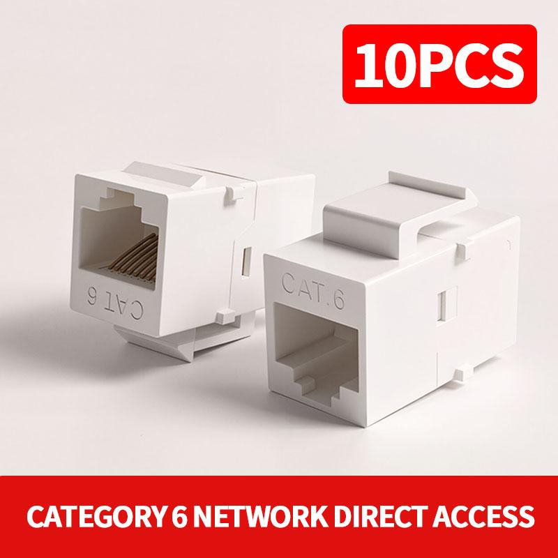 

10PCS CAT6 6 Class Network Socket Modules Easy Install, Direct Through - Connection, High Quality for Stable Internet 8012-CAT6-ZT-10pcs