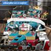 Mecha Armor Robotic Design 3pcs K-pop music group Bedding set,Ideal for Bedroom, Dormitory,Including Duvet Cover And 2pcs Pillowcases,Fan gifts