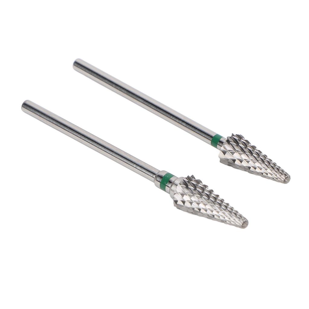 2pcs Nail Drill Bits Set Tungsten Carbide Nail Drill Bits Nail Grinding Head for Manicure Grinding and Nail Gel Removal