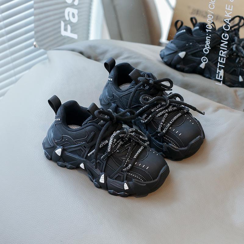 

Children s dad shoes letter pair shoelaces medium and older children s sports shoes autumn 2025 velvet casual shoes boys and girls running shoes 30 yards inner length about 18.3CM чёрный