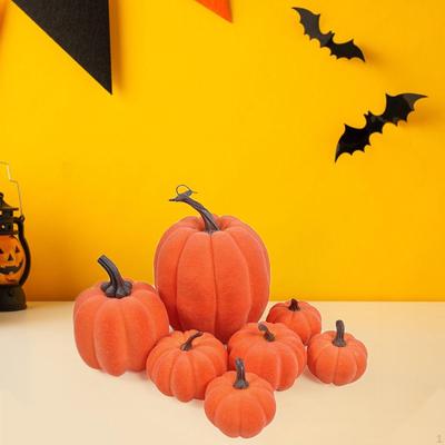 7 Pieces Artificial Pumpkins Fall Harvest Decorative Halloween Fake Pumpkin Home