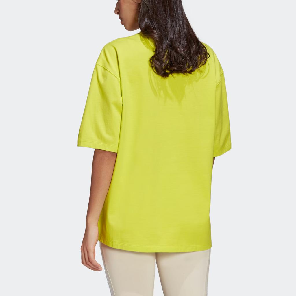 Adidas Originals Adicolor Essential Comfortable Short Sleeve Drop Shoulder T-Shirt Women Tops Yellow H45580