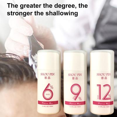 100 ml Mleczko Dioxygenowe Niedrażniące Bezpieczne Składniki Bez Alkoholu Delikatne Łatwe do Koloryzacji Wybielanie Przenośny Salon Fryzjerski 6/9/12 Stopni Mleko Podwójnego Tlenku