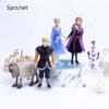 Enchanting 5pcs Snow Queen Anna Elsa Frozen 2 Olaf Sven Kristoff Action Figures Set