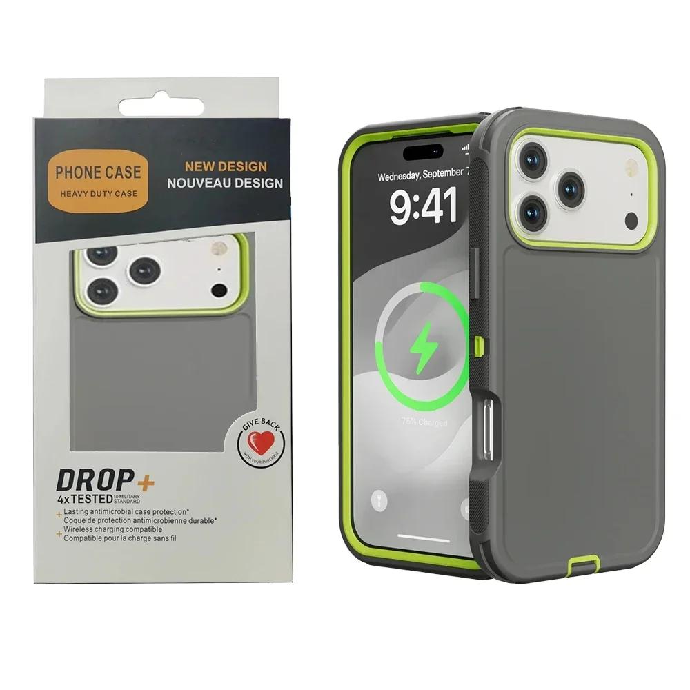 Heavy Duty Rugged Military Grade Phone Case for IPhone 17Pro Max 16 15 14 13 12 Defender Armor Ott Box Anti-Drop Protect Cover