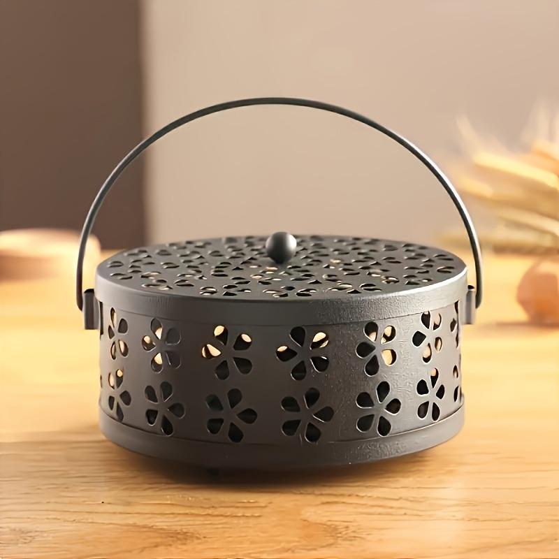 Metall Mückenspiralhalter im Vintage-Stil mit Griff - Tragbarer Eisen Räuchergefäßbrenner für Heim- & Außendekor