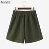 ZANZEA Women Summer Casual Solid Color Loose Short Pants